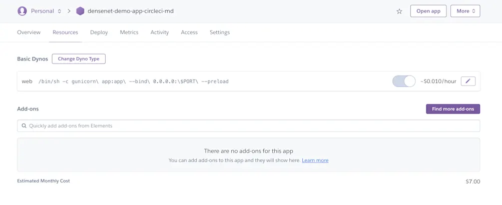 Change Heroku Dyno Type