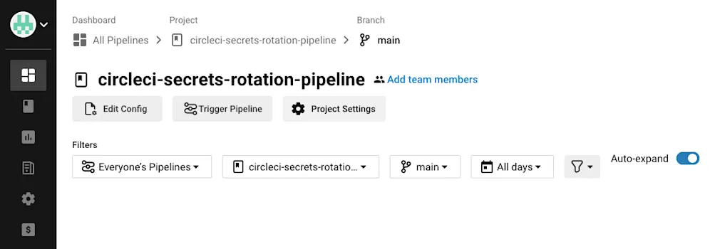 Trigger pipeline button