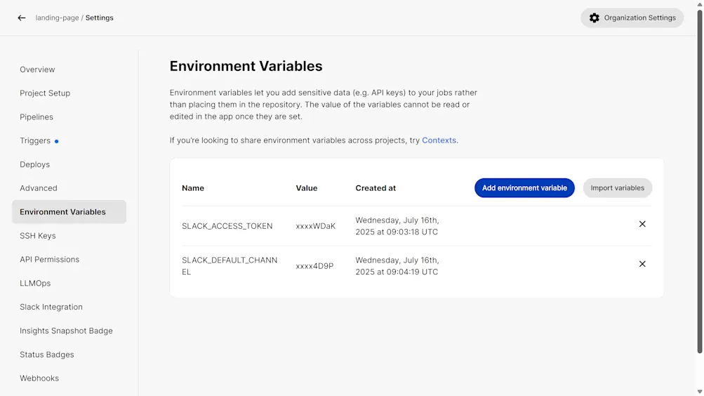 Add environment variable