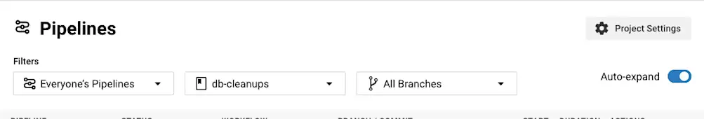 Project Settings - CircleCI