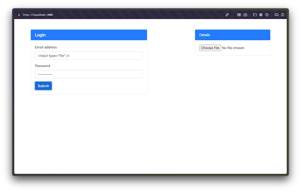 Attacked page - demo app