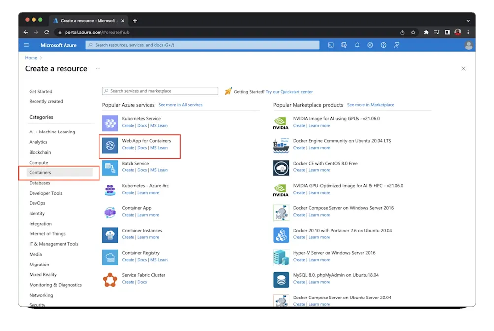 Create web app for image