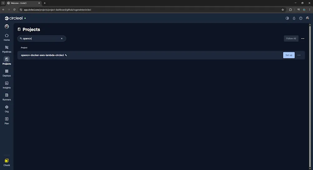 Setup project on CircleCI