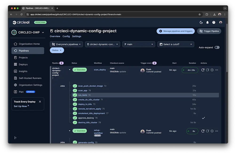 Successful pipeline run