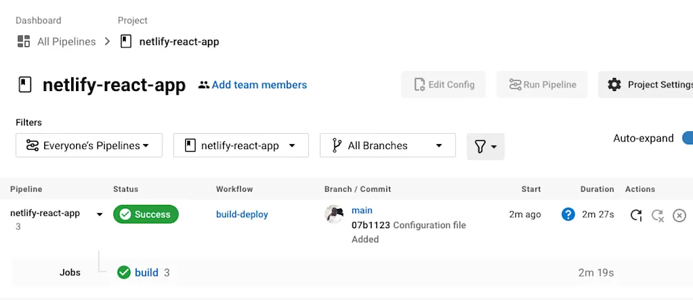 ビルド成功 - CircleCI