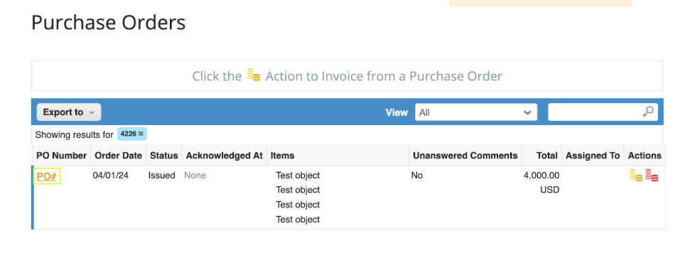 Vendors - Error - PO