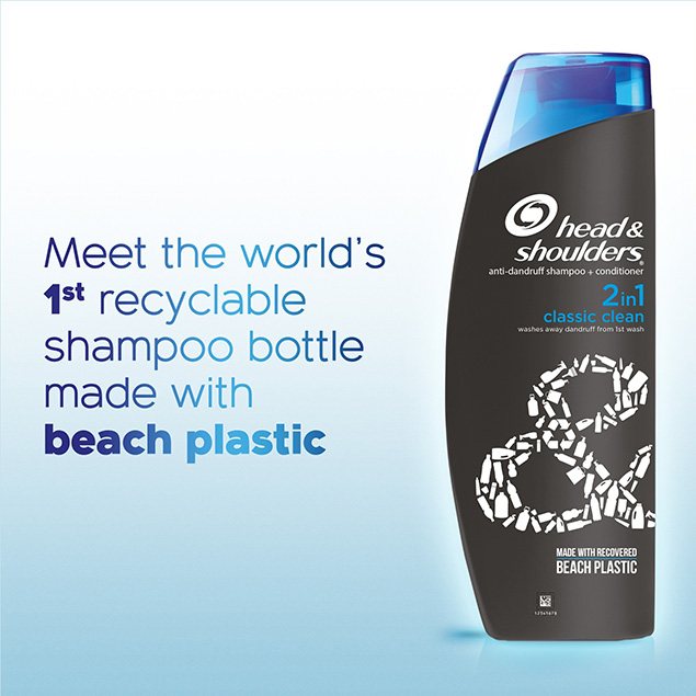 THE WORLD'S FIRST RECYCLABLE SHAMPOO BOTTLE MADE FROM BEACH PLASTIC-image