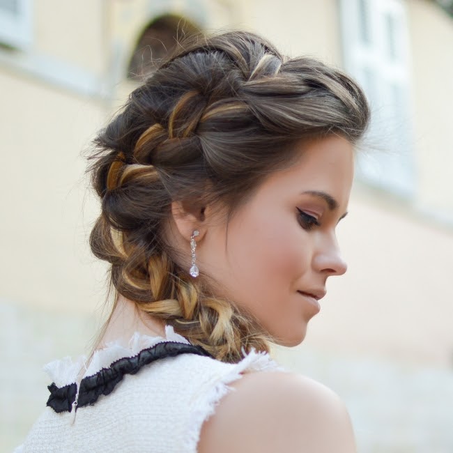 side swept dutch braid
