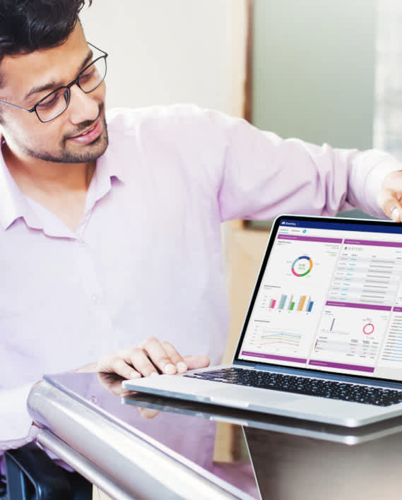 Man looks at Enerkey interface