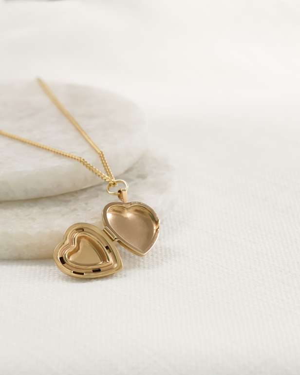 Opened heart Locket on necklace