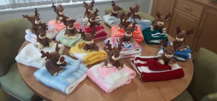 reindeers and blankets - Neonatal Unit gift