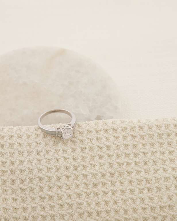 Everwith Asscher Cut Crystal Ring