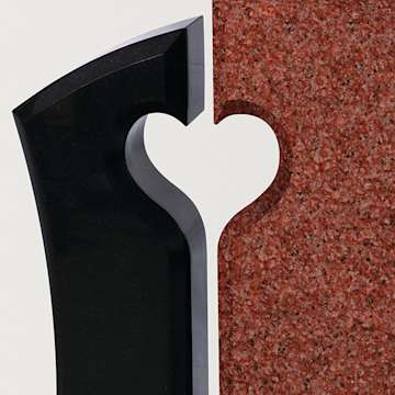 SC8 Contemporary Heart Granite Memorial BG RT A
