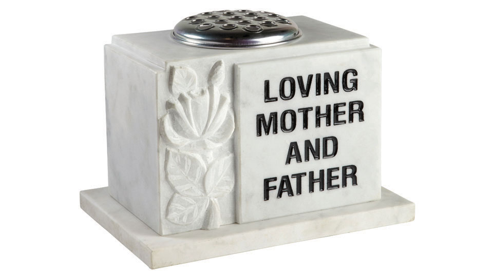 Black inscription vase memorial Black inscription vase memorial