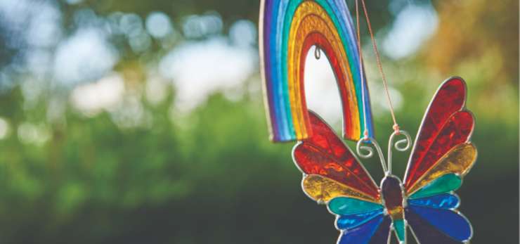 Rainbow and butterfly edited