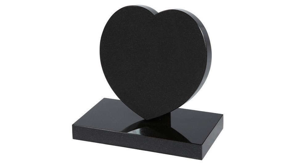 Sloping granite heart plaque Sloping granite heart plaque