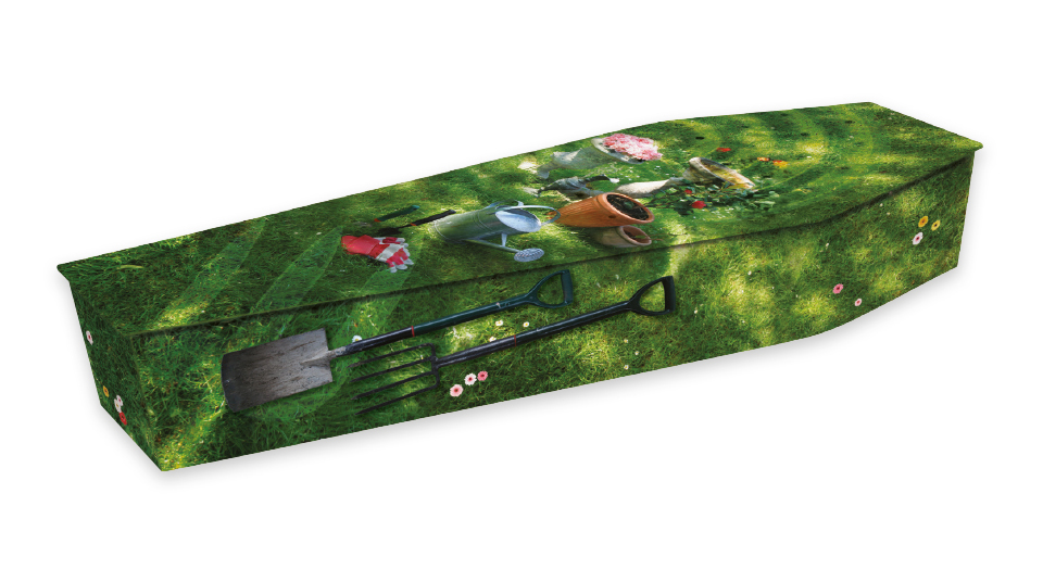 In the garden picture coffin In the garden picture coffin