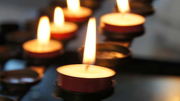 Lit candles