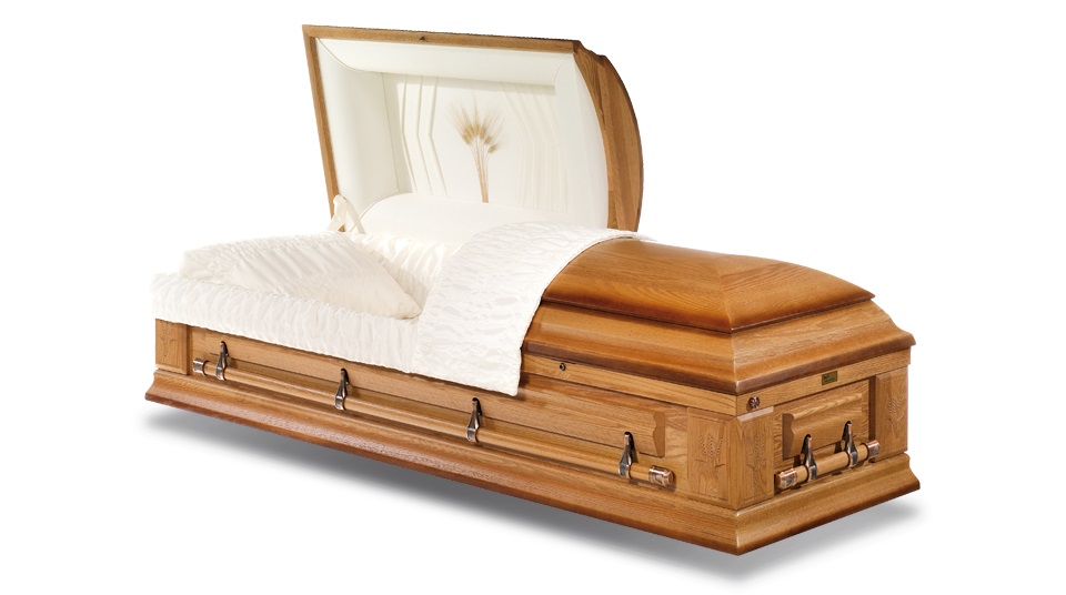 Harvest Oak casket Harvest Oak casket