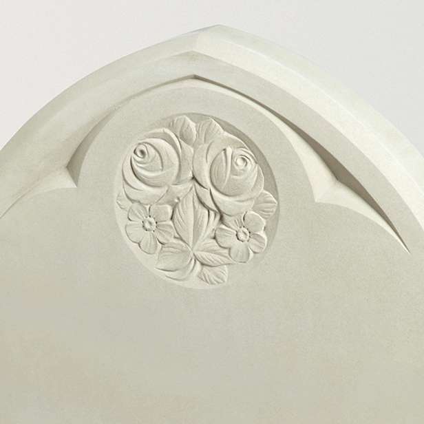 EW8 Gothic Rose yorkstone memorial RT C