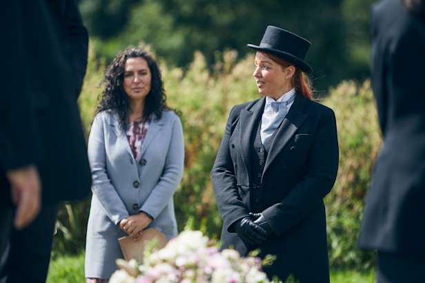Funeral setting - family and director