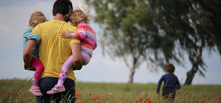 Father with children