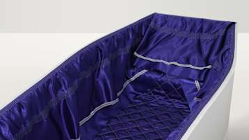 Purple coffin lining