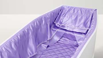 Lilac coffin lining