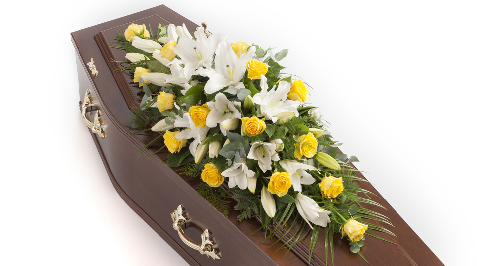Rose, Lily & Calla coffin spray Rose, Lily & Calla coffin spray
