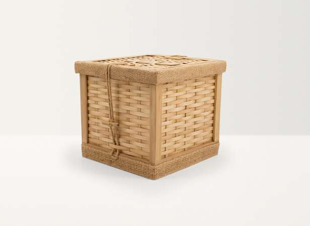 Hand-woven bamboo ashes casket