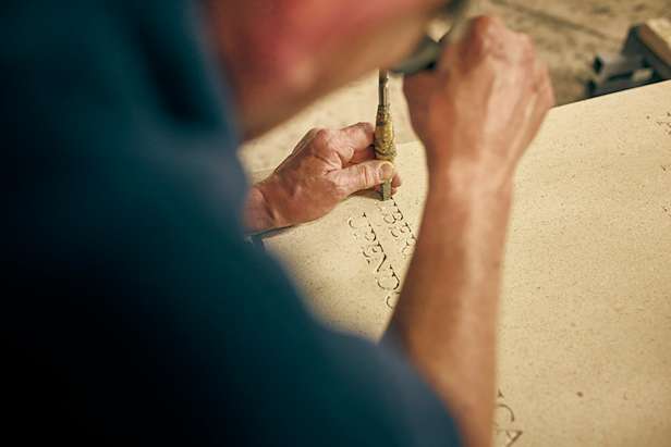 Yorkstone engraving
