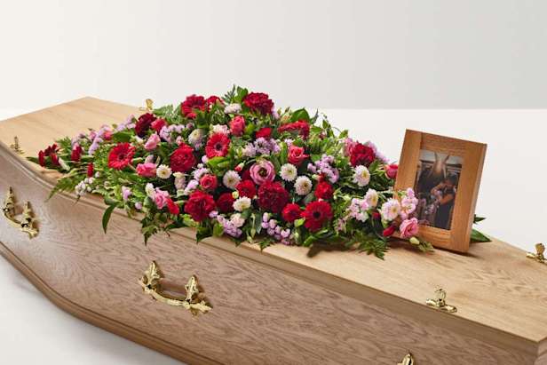 Photo frame with coffin spray