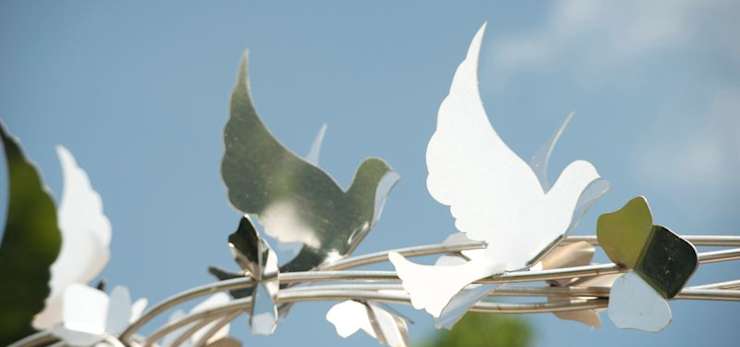 Silver dove monument.