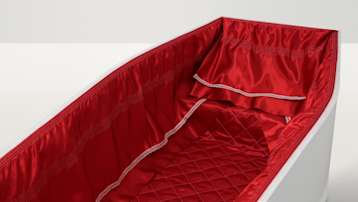Red coffin lining