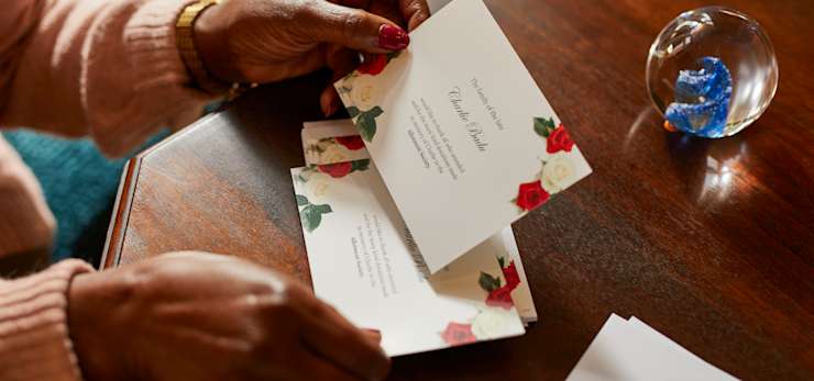 Ceremony Invites on a table