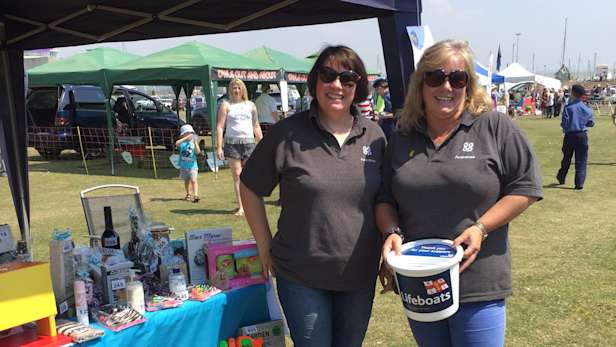 Funeral arrangers helping out at the Newhaven show.