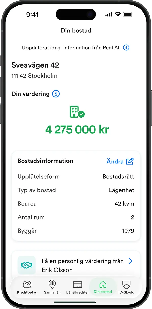 Bostadsvärdering Lendo app