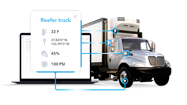 A laptop reporting reefer truck vitals