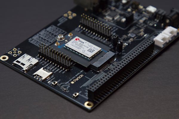 IoT hardware attached to a evaluation board using an M.2 connector
