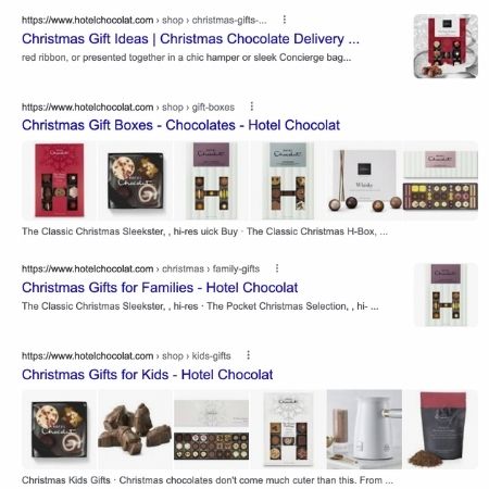 Hotel chocolat landing pages