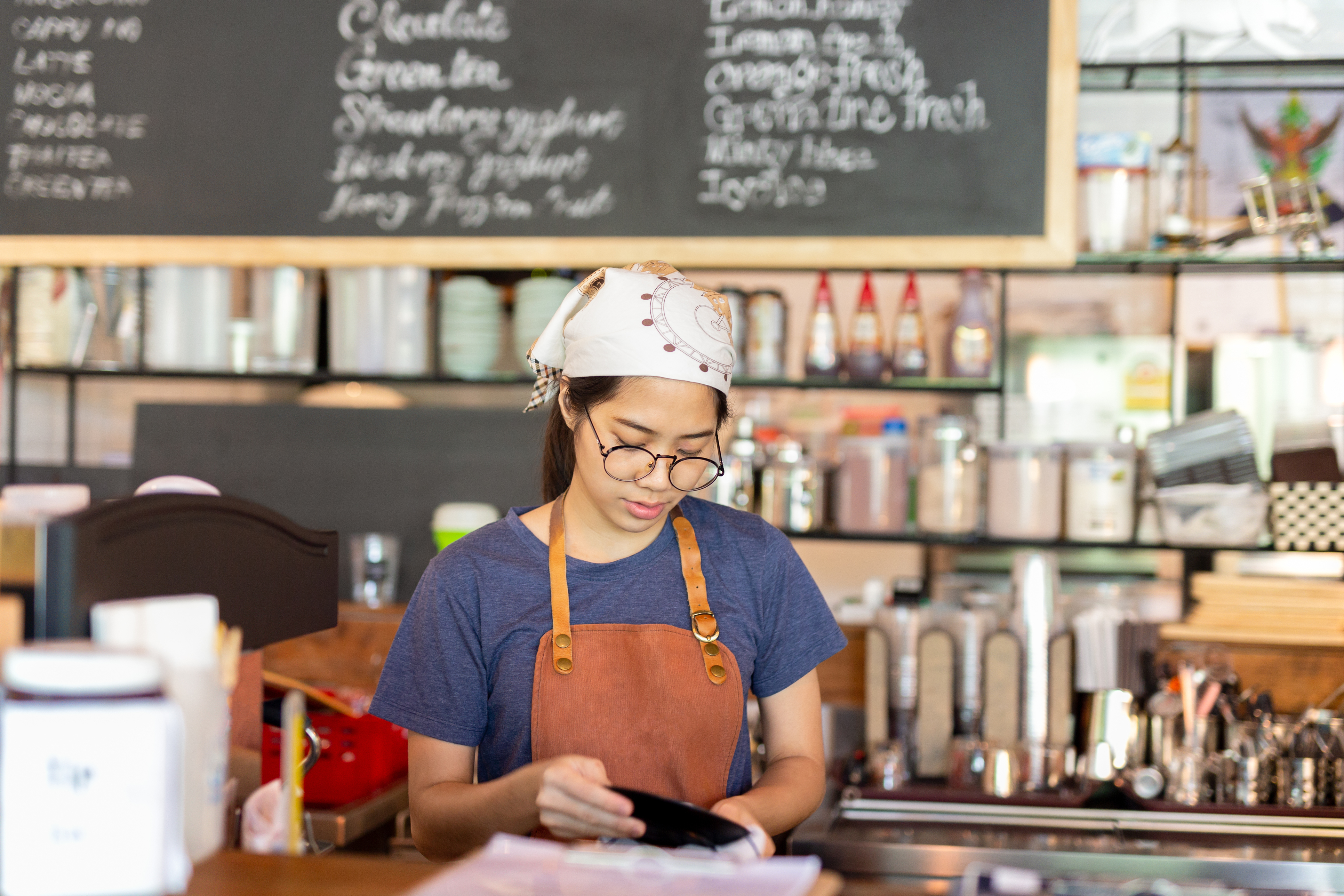 Asian waitress