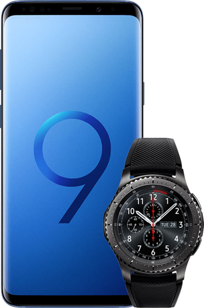 SamsungS9Plus GearS3 blue Samsung Galaxy S9+