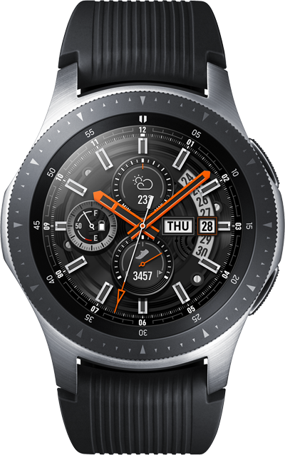 GalaxyWatch Silver FrontClosed Samsung Galaxy Watch 4G