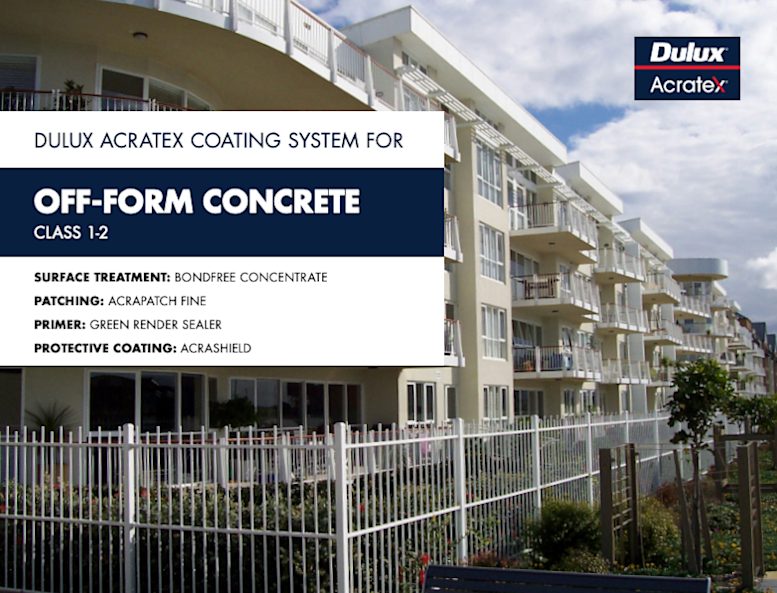 Acratex Membrane substrate Off-form Concrete (Class 1-2) guide