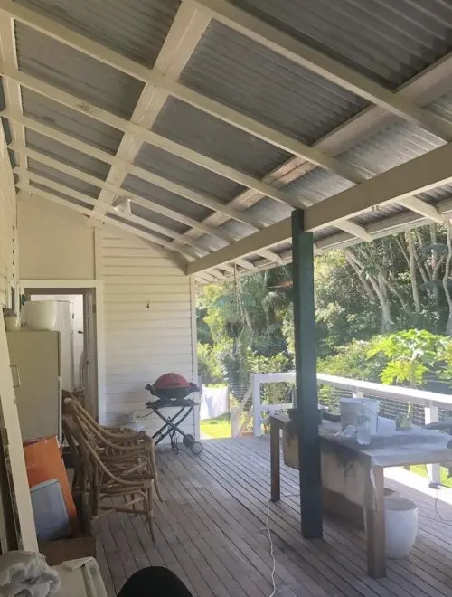 run-down cream back deck and verandah