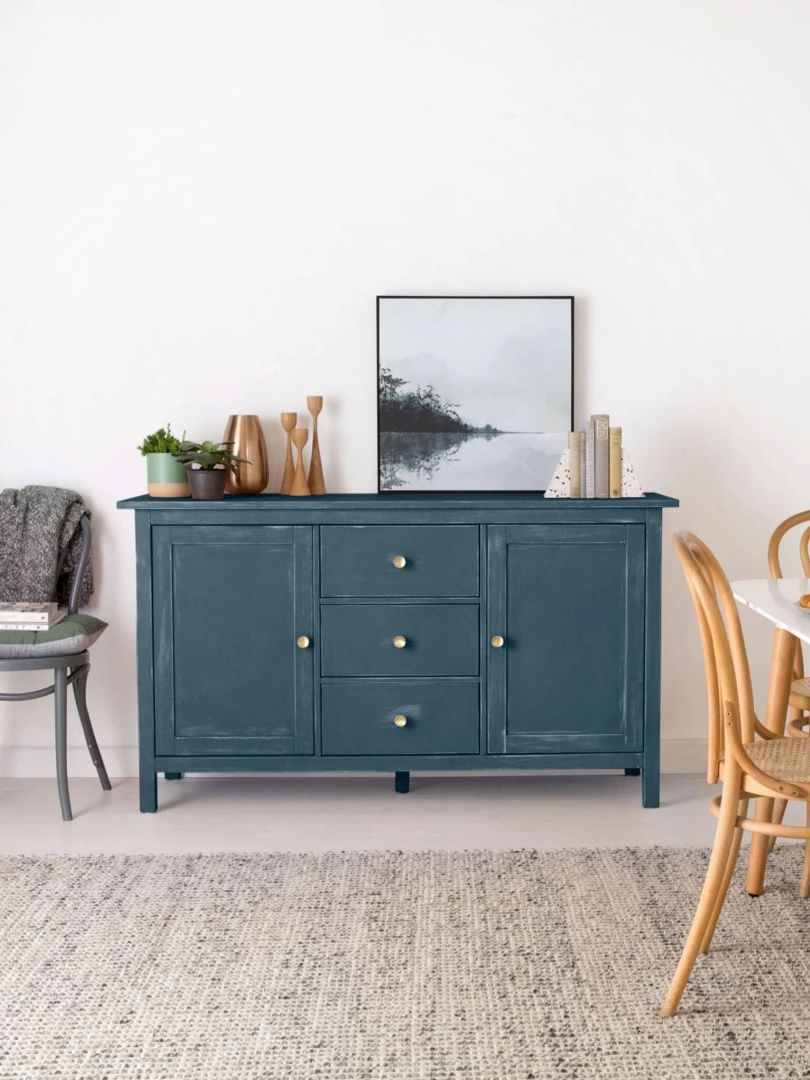 Malta blue sideboard upcycled with Chalk Effect paint