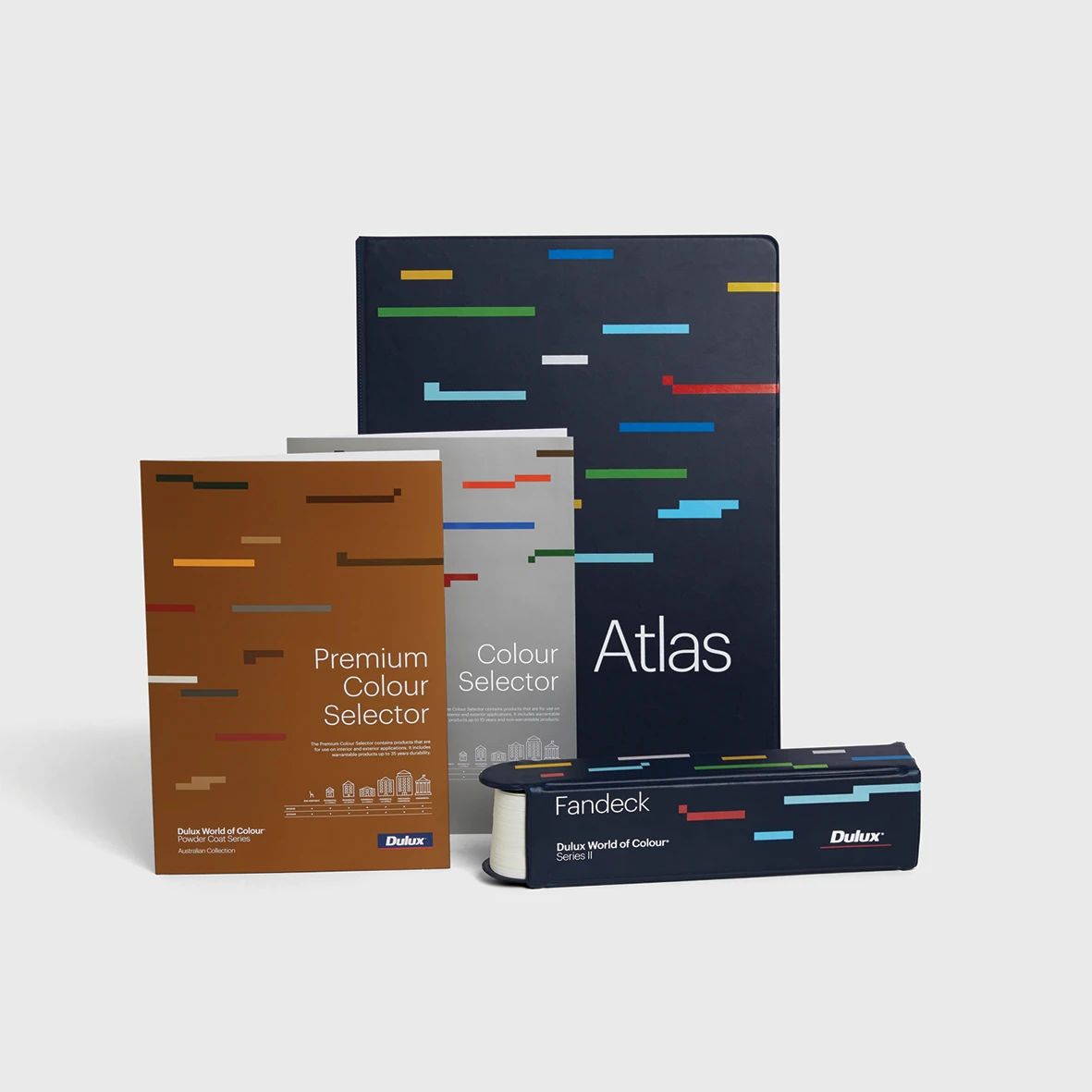 Dulux colour atlas, fandeck, premium colour selector, and colour selector
