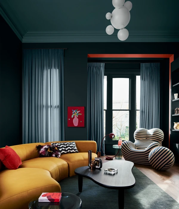 Flourish colours featured in living room. 