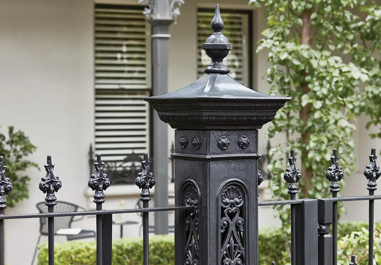 Traditional cast iron fence