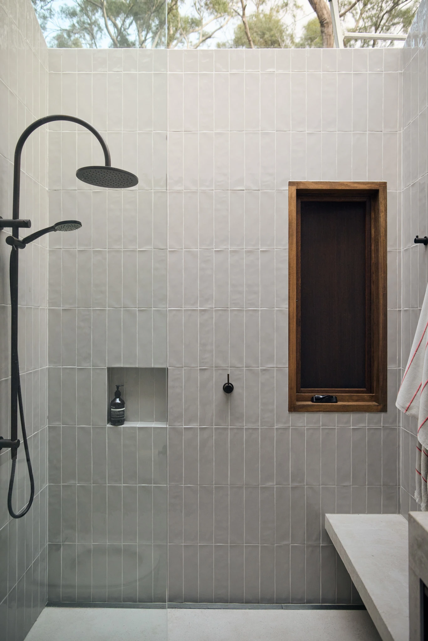 Bathroom with white tiles
